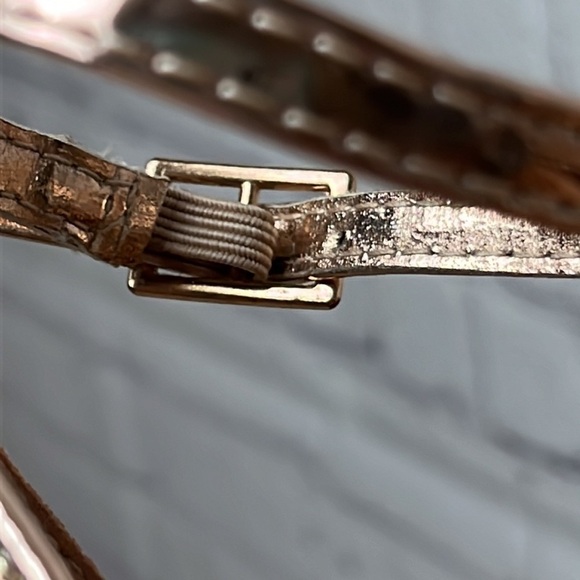 Shoe Land Madeline-Open Toe Chunky Block Heel Dress Sandals (RoseGoldGlitter) - Picture 7 of 14